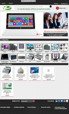 Categories et produits phares en vente pour produits informatiques
